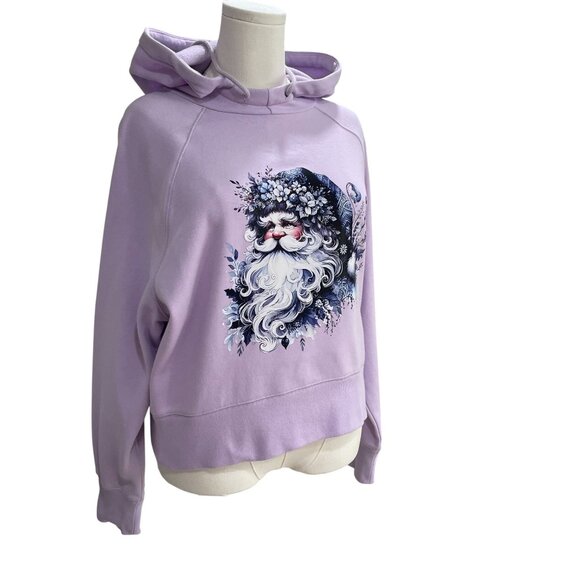 Whimsical Santa Lavender Hoodie XL Coquette Soft Girl Fairy Grunge Wintercore - Picture 8 of 10